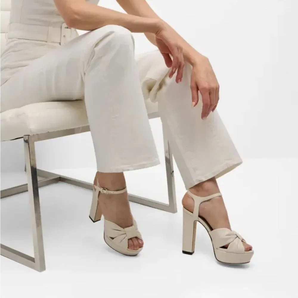 Jimmy Choo Patent Leather Ankle-Strap Platform Sandals
